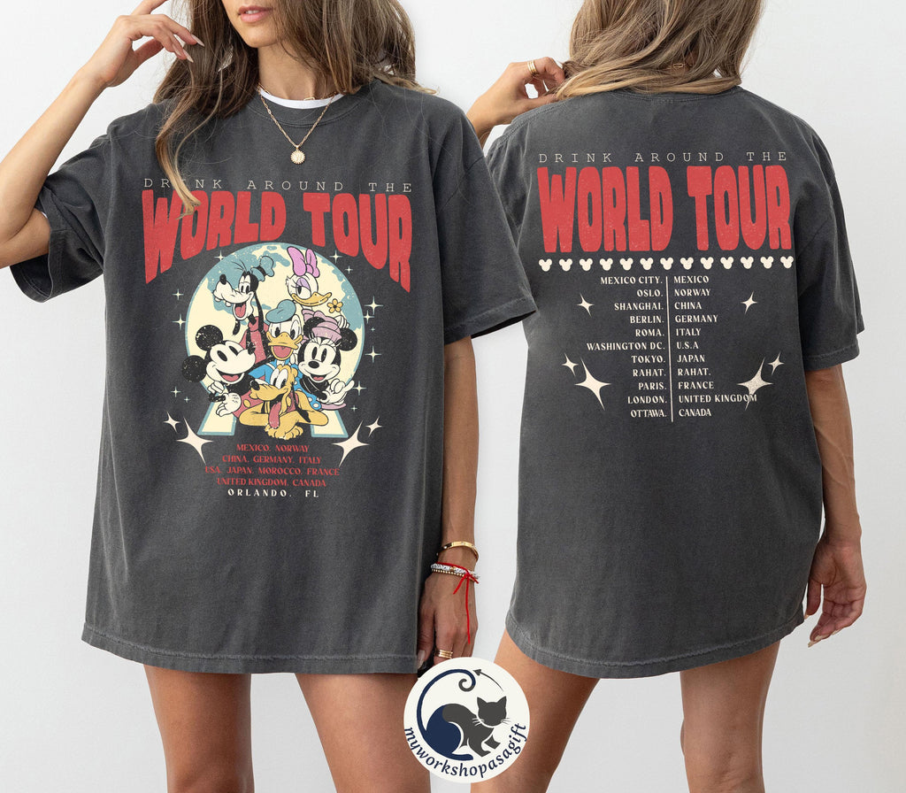Epcot World Tour Shirt, Drink Around The World Shirt, Disney Group Trip Shirt, Epcot Disney World Shirt, Epcot Drink Around the World Tee