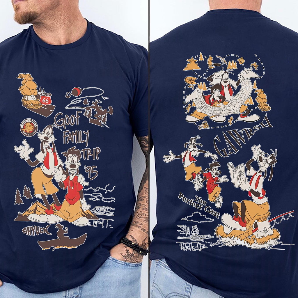 2-sided Goofy And Max The Perfect Cast Shirt, Disney A Goofy Movie Fishing Tee, Goof Family Matching Shirt, Father's Day Gift For Dad