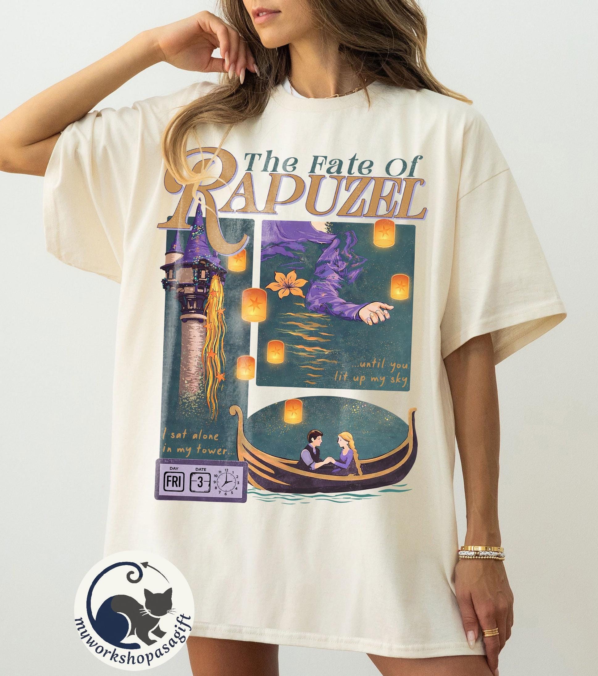 Rapunzel The Fate of Rapunzel Comfort Colors Shirt, Vintage Tangled Lanterns Tee, I Sat Alone In My Tower Tee, Disney Princess Aesthetic Tee