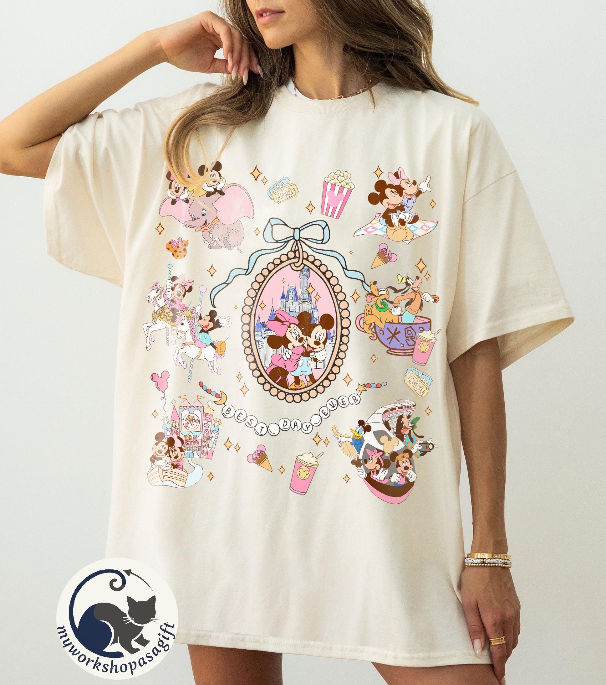 Retro Coquette Bows Mickey and Minnie Shirt, Walt Disney Castle shirt, Disney Girls Trip, WDW Magic Kingdom, Disneyland Matching Girls Tee