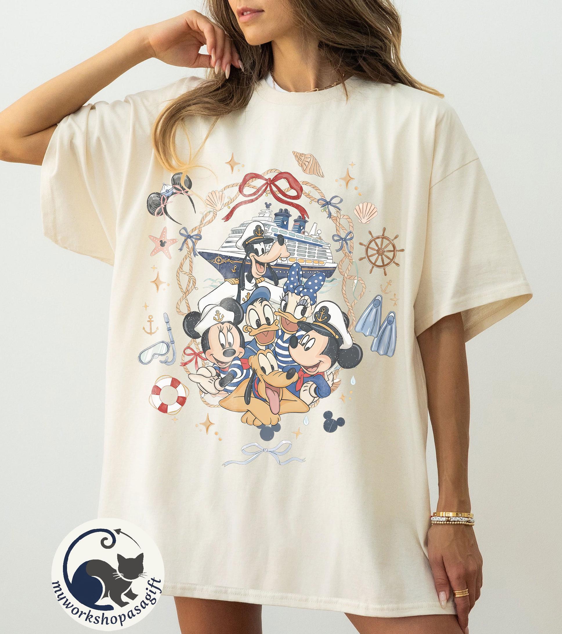 Retro Coquette Mickey and Friends Cruise Shirt, Disney Cruise Shirt, Disney Cruise Trip Shirt, Disney Wish Treasure Fantasy Dream Shirt