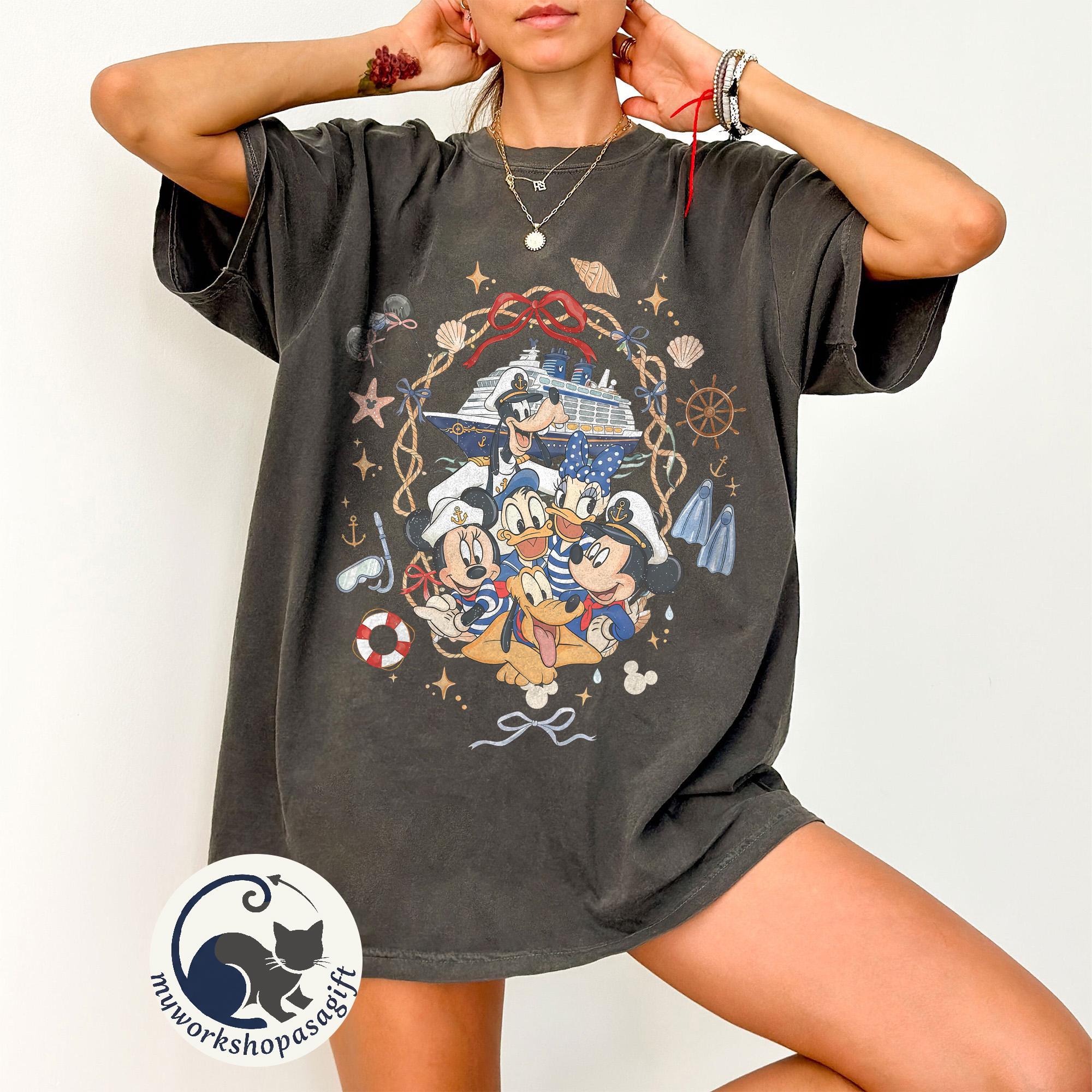 Retro Coquette Mickey and Friends Cruise Shirt, Disney Cruise Shirt, Disney Cruise Trip Shirt, Disney Wish Treasure Fantasy Dream Shirt