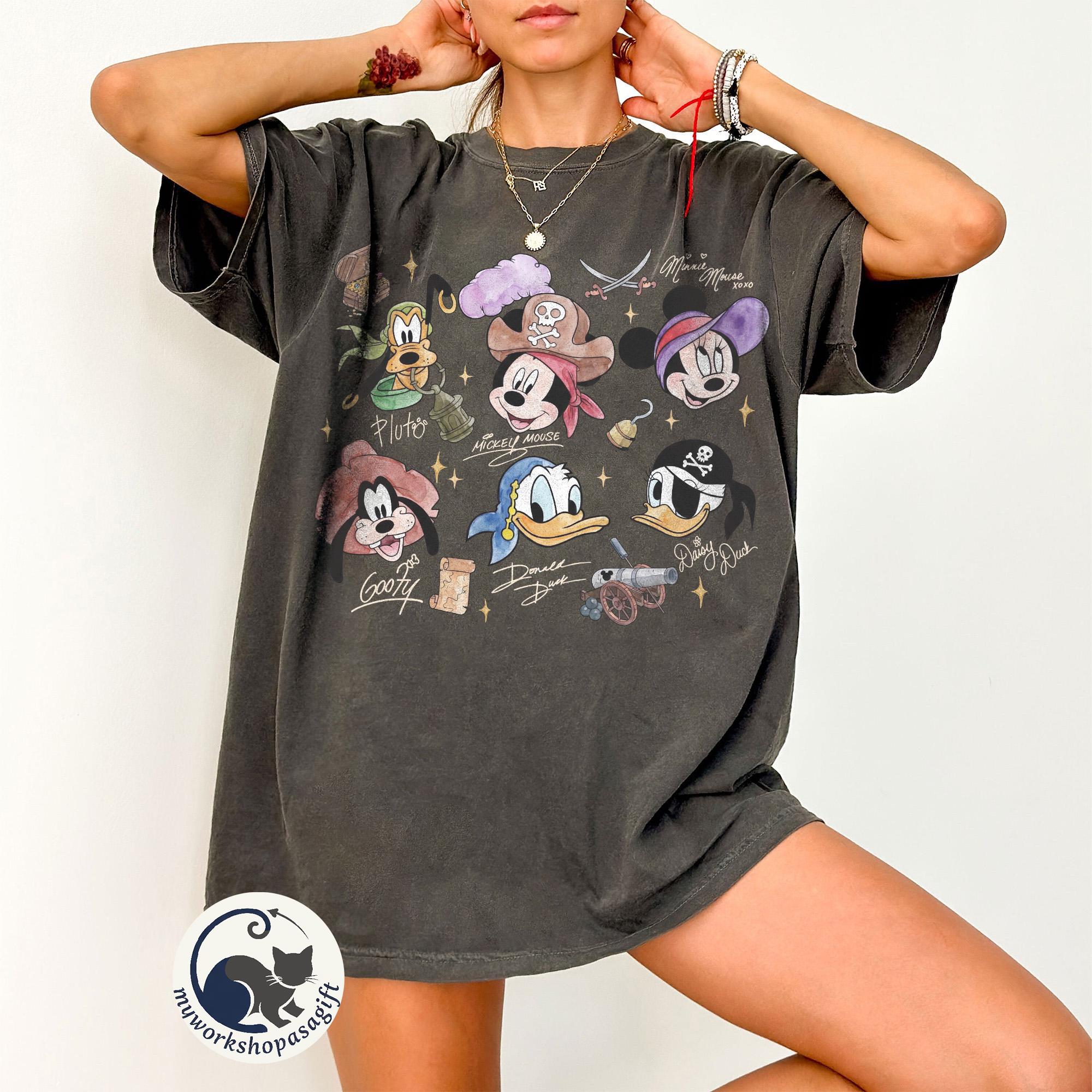 Vintage Disney Pirate Crew Shirt, Mickey & Friends Pirate Comfort Colors Tee, Disney Cruise Pirate Night Shirt, Disney Disney Pirates of Tee