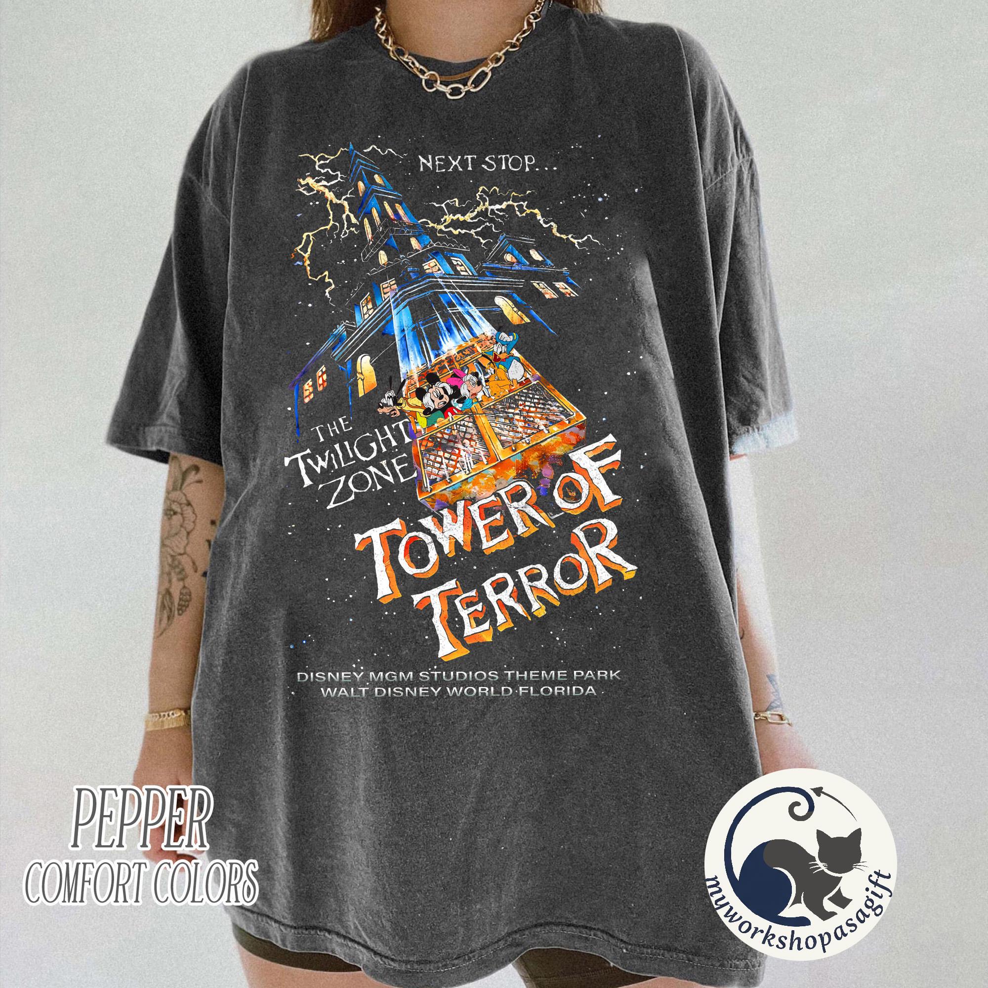 Vintage Retro Disney Tower Of Terror Shirt, Mickey & friends Twilight Zone Shirt, Disney Rides Shirt, Hollywood Studios Shirt, WDW Trip Tee