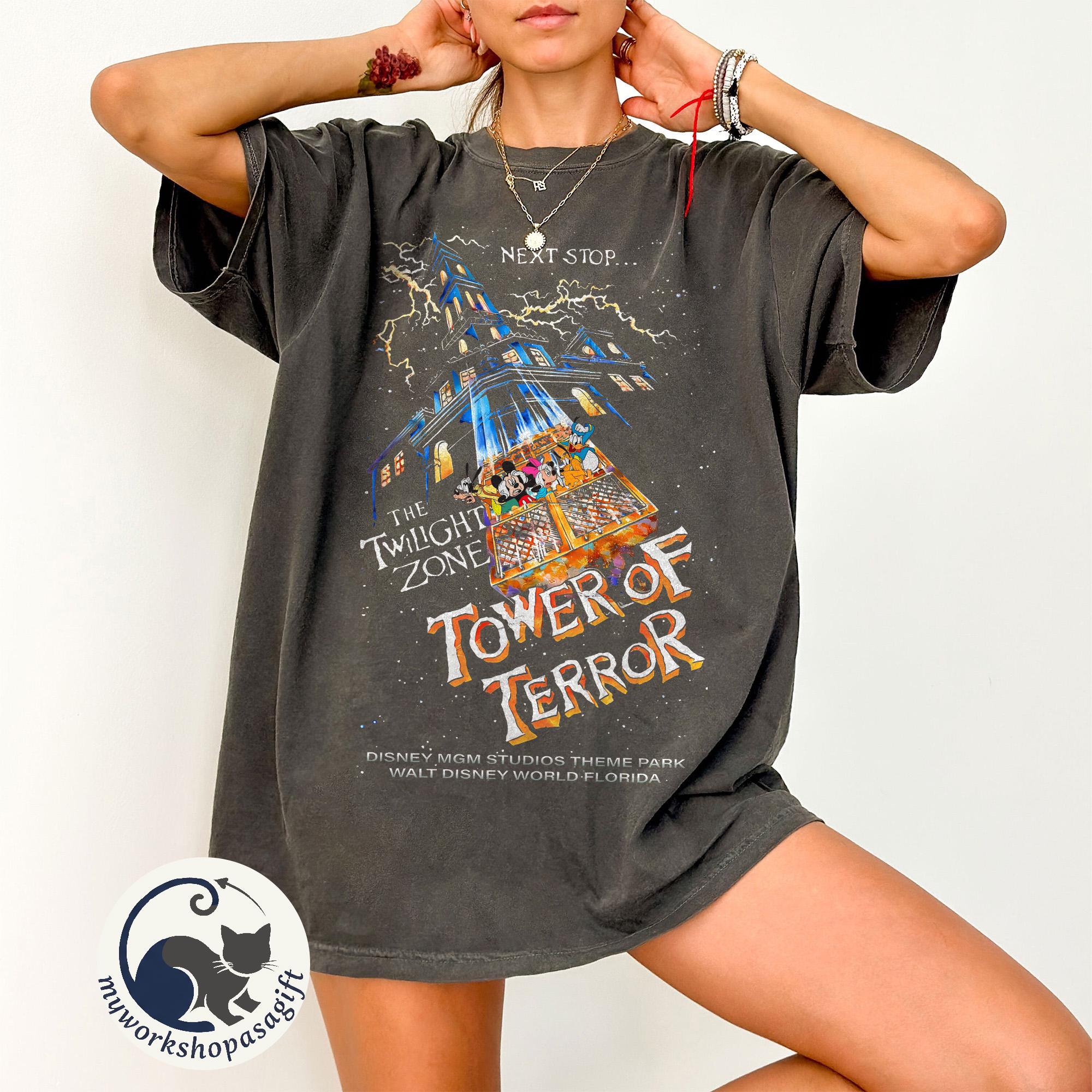 Vintage Retro Disney Tower Of Terror Shirt, Mickey & friends Twilight Zone Shirt, Disney Rides Shirt, Hollywood Studios Shirt, WDW Trip Tee