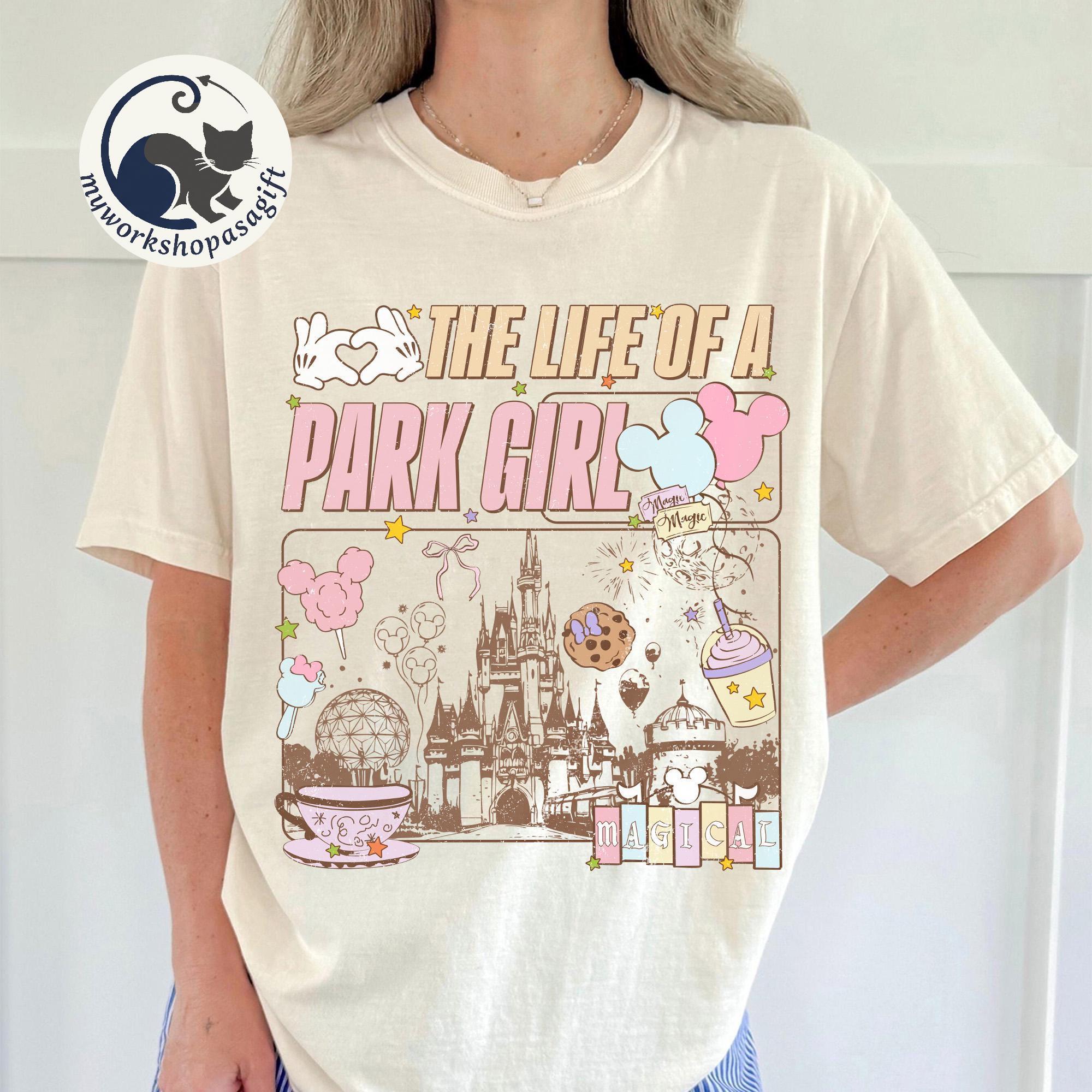 Vintage The Life Of A Park Girl Disney Castle Shirt, Retro Pastel Best Day Ever Tee, Disney World Happiest Place, WDW Girl Trip T-shirt