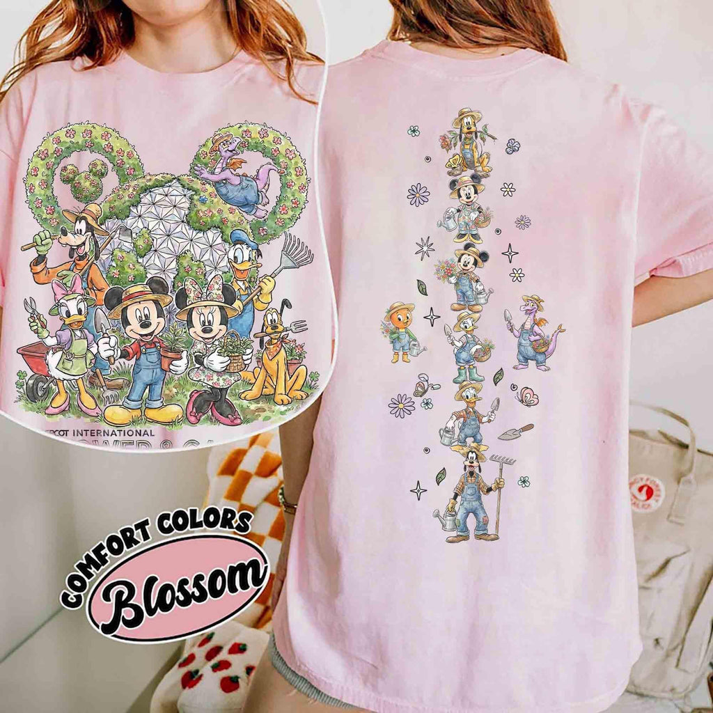 Disney Epcot International Flower & Garden Festival 2026 Shirt, Mickey and Friends Gardener Tee, Figment Orange Bird Plant a Tree T-Shirt