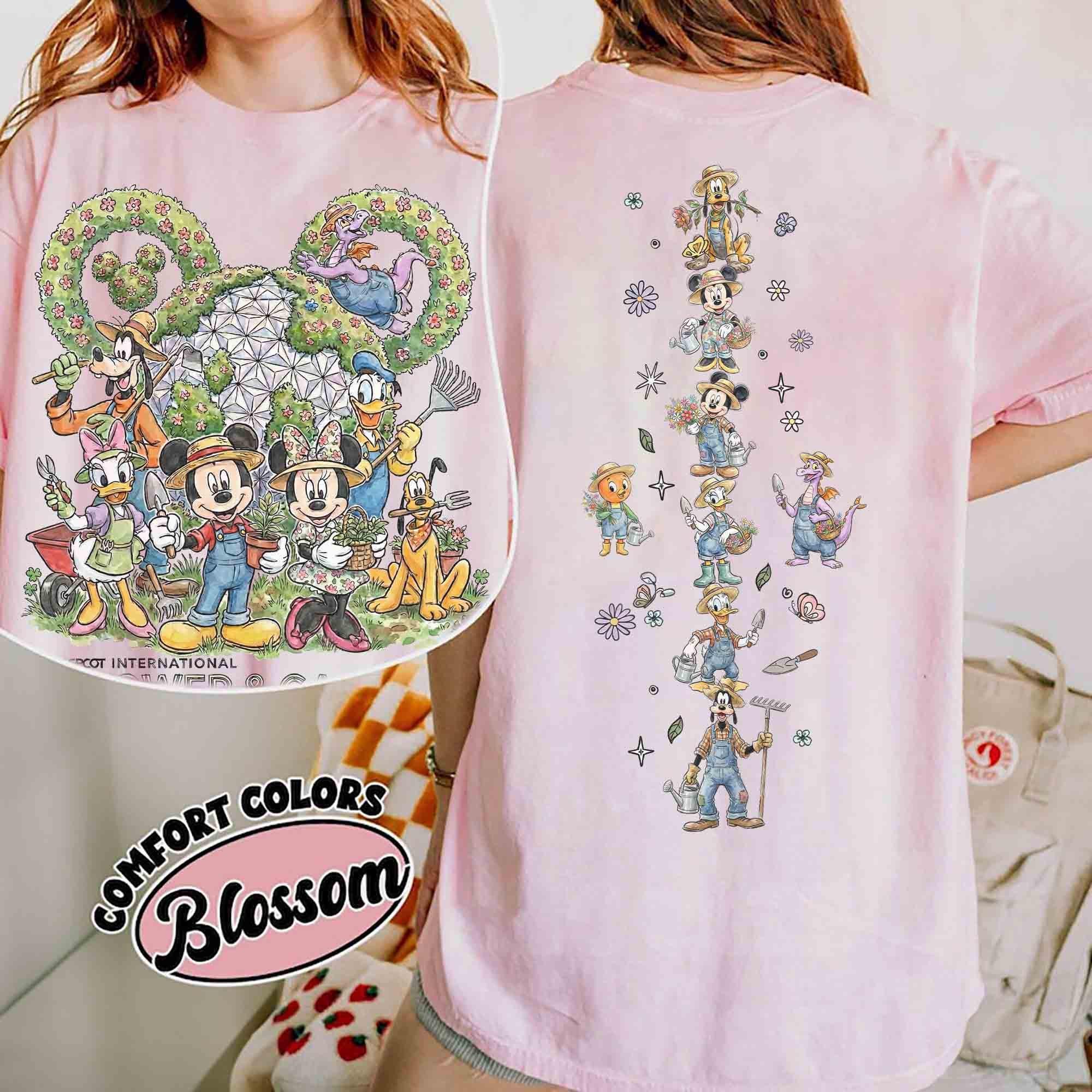 Disney Epcot International Flower & Garden Festival 2026 Shirt, Mickey and Friends Gardener Tee, Figment Orange Bird Plant a Tree T-Shirt
