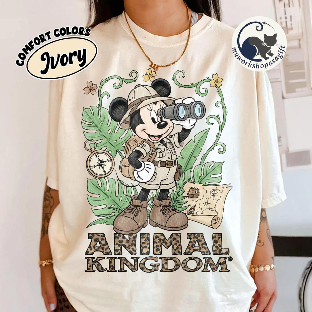 Comfort Colors Safari Mickey & Friends Shirt, Leopard Minnie Tee, Disney Animal Kingdom 2026 Shirt, Retro Wild Disney Trip 2026 Shirt
