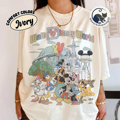 Comfort Colors Vintage Walt Disney World Shirt, Disney Matching Mickey & Friends Tee, Disney Family Vacation Shirt, Disney Trip 2026 Shirt