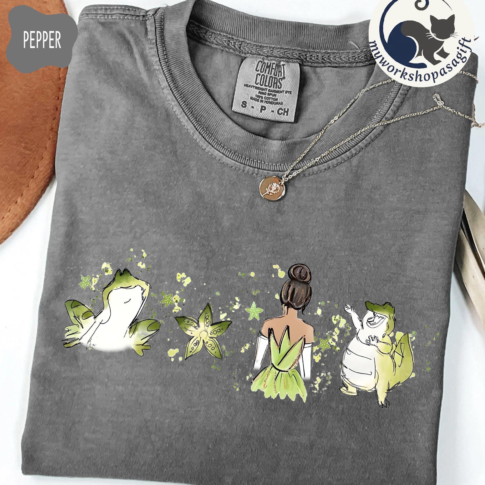 Comfort Colors Watercolor Disney Tiana and the Frog Tee, The Princess and the Frog Tee, Magic Kingdom WDW & New Orleans Girls Trip Outfit
