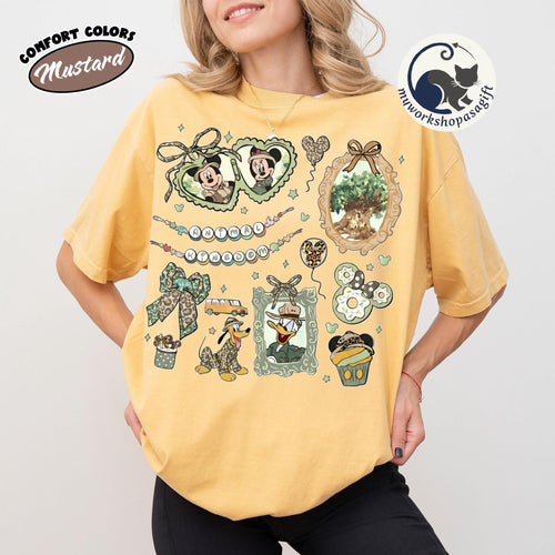 Coquette Bow Disney Animal Kingdom Shirts, Mickey & Friends Safari Mode Girls Trip Tee, Girly Aesthetic Disney Shirt, Disney Family Trip Tee