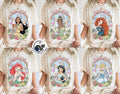 Retro Comfort Colors Coquette Bow Disney Princess Shirts, Cinderella Snow White Ariel Belle Rapunzel Tee, Magic Kingdom Disney Girl Trip Tee