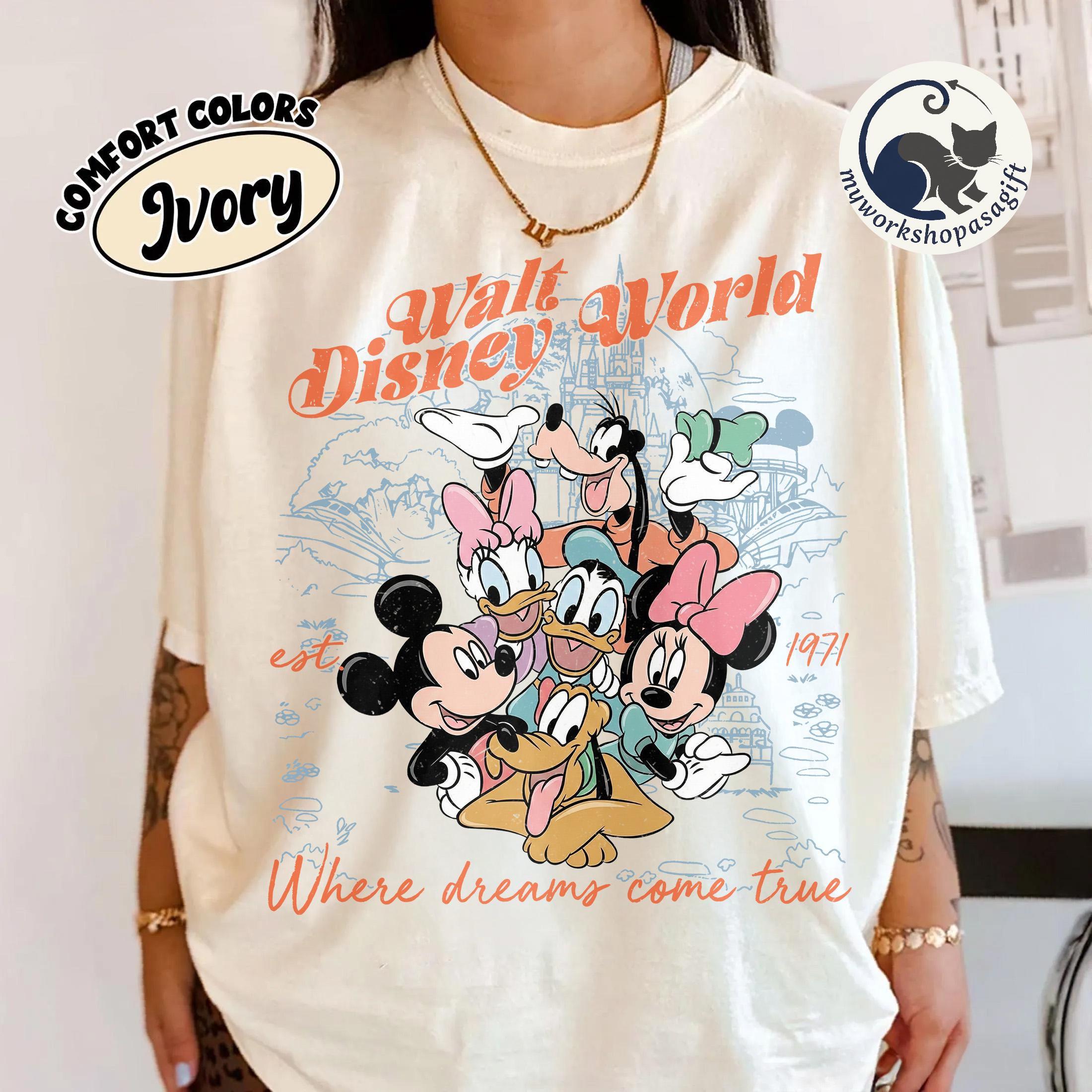 Retro Comfort Colors Mickey & Friends Shirt, Walt Disney World Est. 1971 Tee, Disney Family Vacation 2026, Disney Group Trip 2026 Shirt