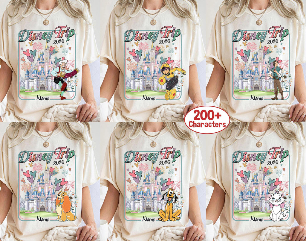 Retro Comfort Colors Coquette Bow Disney Princess Shirts, Cinderella Snow White Ariel Belle Rapunzel Tee, Magic Kingdom Disney Girl Trip Tee