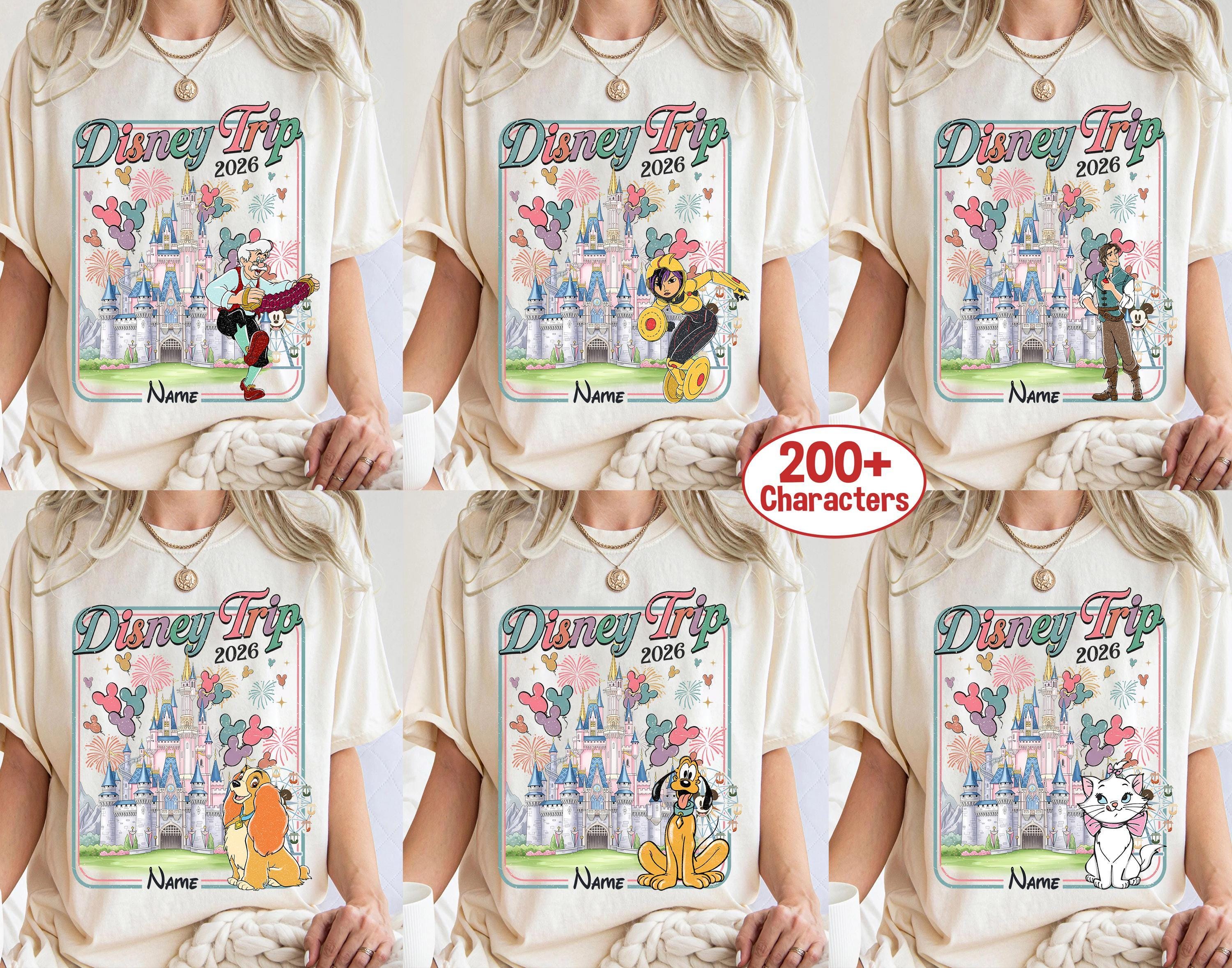 Retro Comfort Colors Coquette Bow Disney Princess Shirts, Cinderella Snow White Ariel Belle Rapunzel Tee, Magic Kingdom Disney Girl Trip Tee