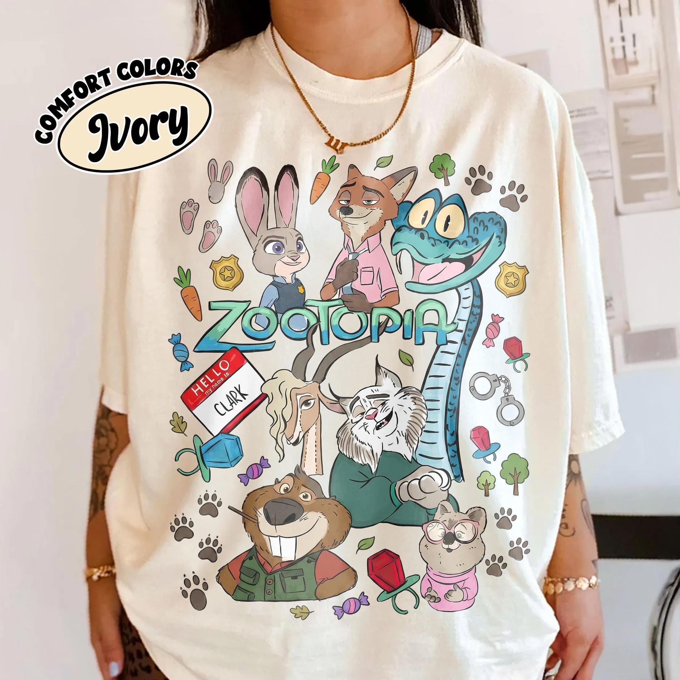 Retro Disney Zootopia 2 Characters Group Shirts, Judy Hopps Nick Wilde Gary De’Snake Tee, Zootropolis Tee, Disneyland Family 2026 Trip Shirt