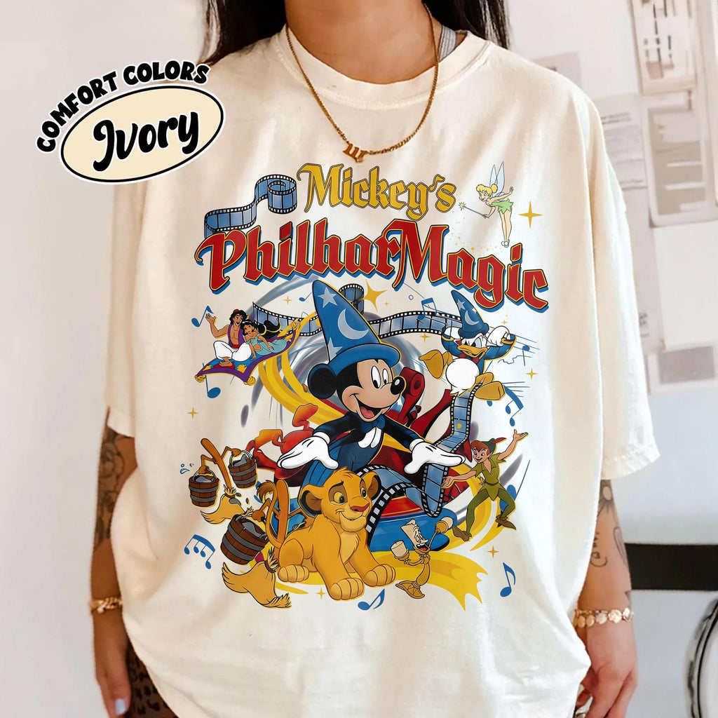 Retro Mickey’s PhilharMagic Shirt, Disney Attraction Tee or Shirt, Magic Kingdom Fantasy Tee, Mickey Sorcerer Concert Shirt, Disney Trip Tee