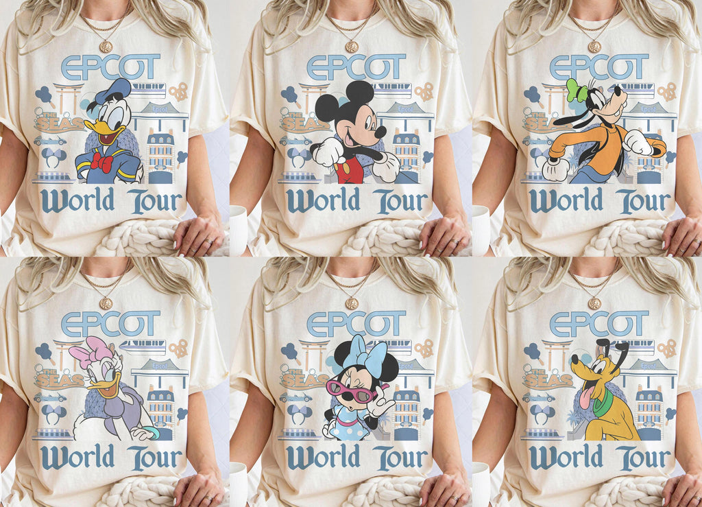 All Characters Disney EPCOT World Tour Shirt, Mickey & Friends EPCOT Center Tee, Walt Disney World Family Vacation 2026 Shirt