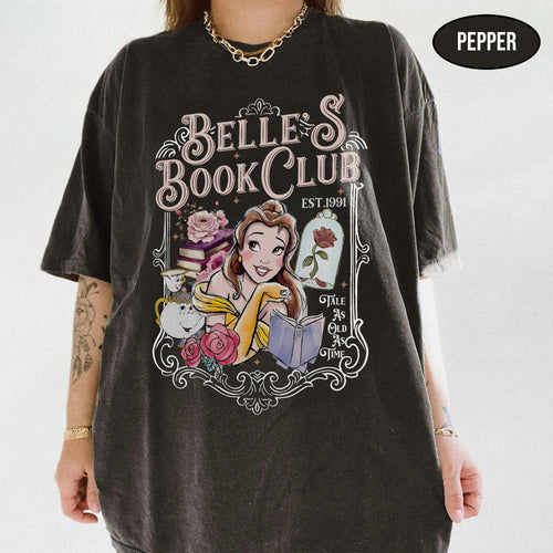 Comfort Colors Belle’s Book Club Shirts, Tale As Old As Time Tee, Vintage Bookish Princess Belle, Book Lover Gift Shirt, Disney Bella Shirts
