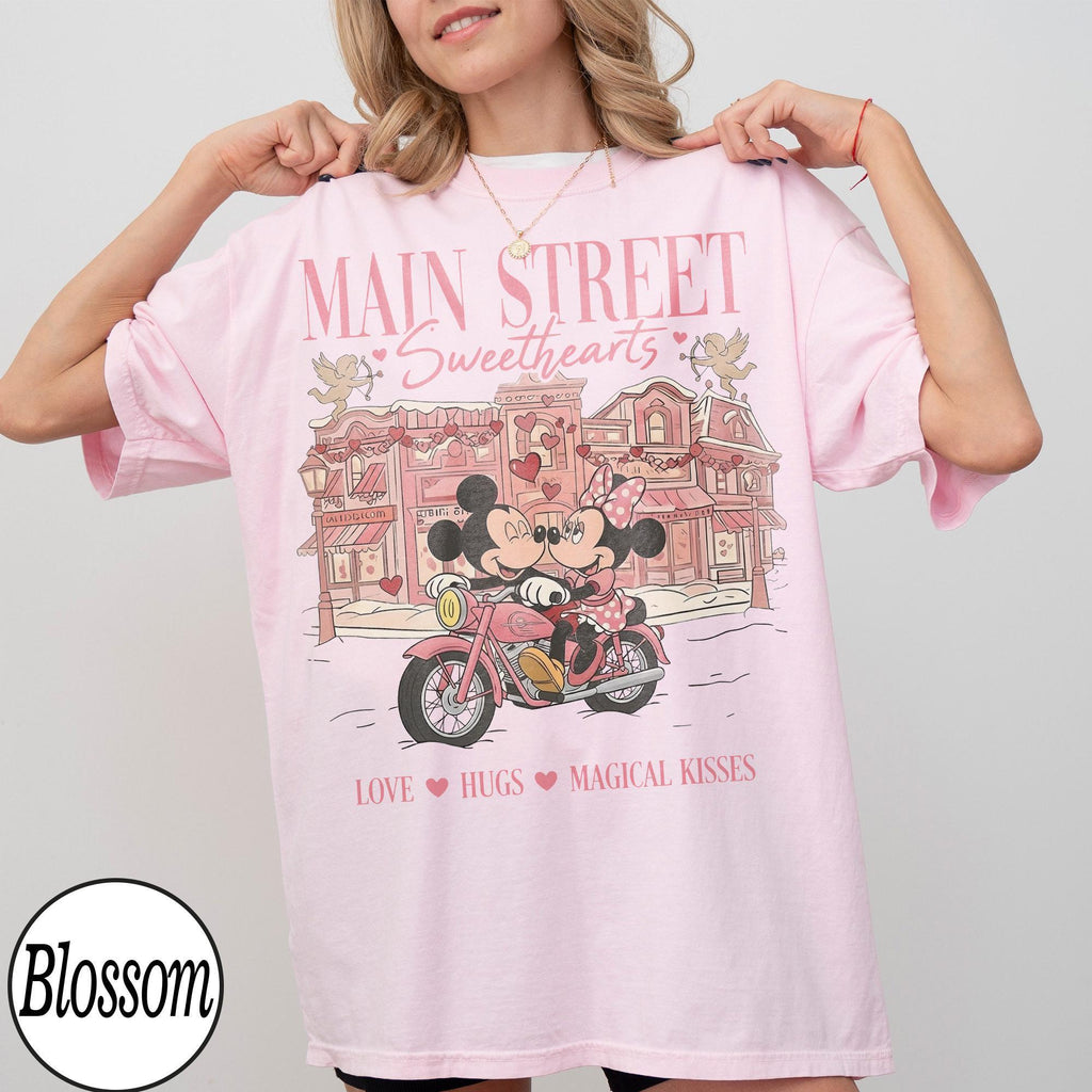 Comfort Colors Main Street Disney Shirt, Mickey Minnie Valentine Shirt, Disney Sweethearts Shirt, Disney Valentine Couple Main Street Shirt