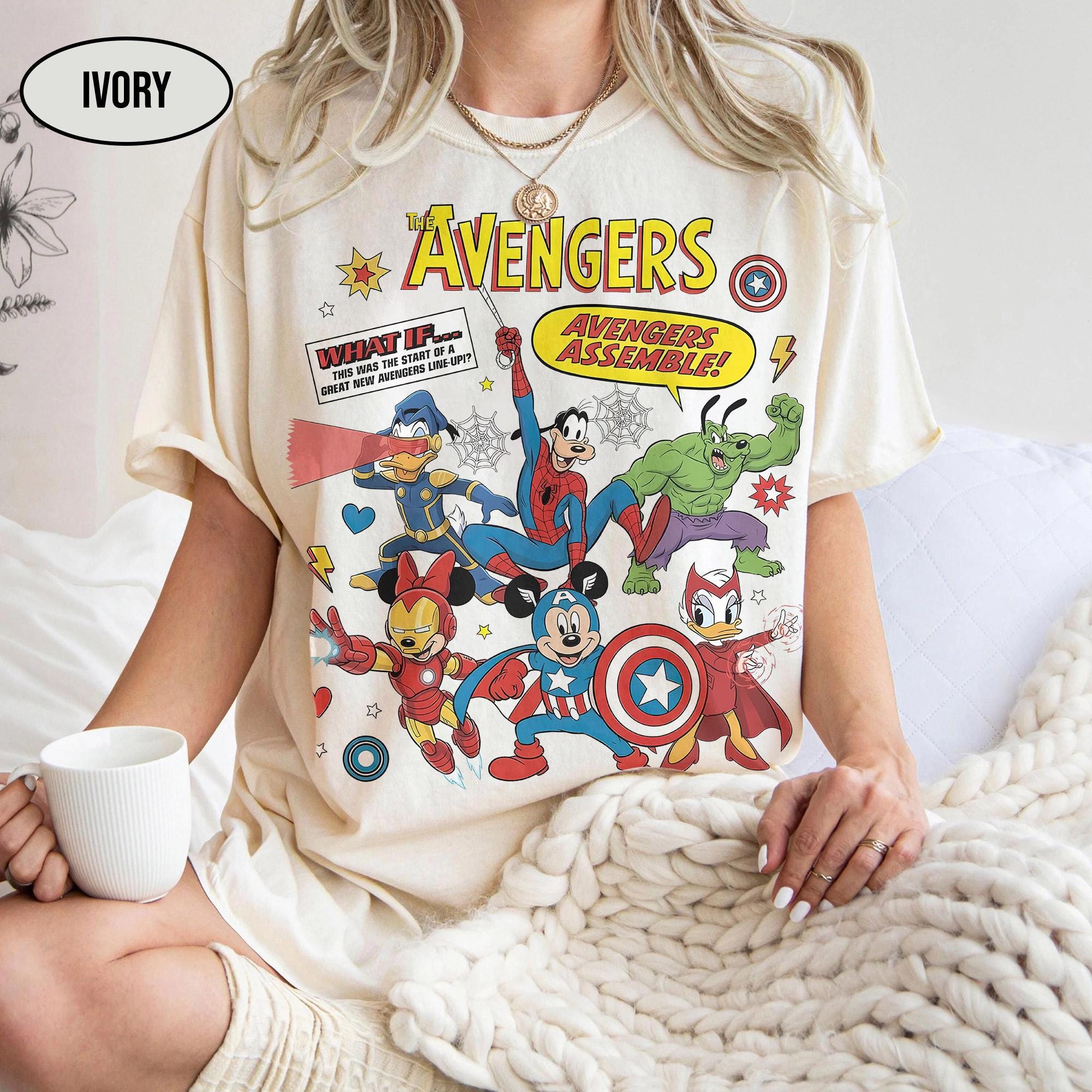 Comfort Colors What If Mickey & Friends Marvel Avengers Shirt, Comic Book Superhero Tee, Marvel Disney Gift for Kids, Disney Family Trip Tee