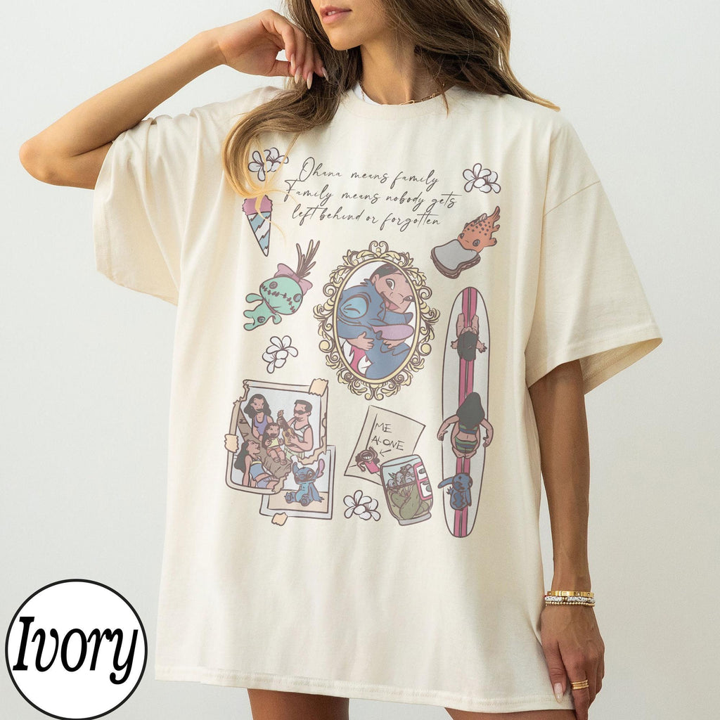 Disney Blue Monster T-Shirt, Magical Cartoon Character Shirt, Theme Park Outfit, Stitch and Lilo Inspired Tee, Disney Ohana Family Means Tee