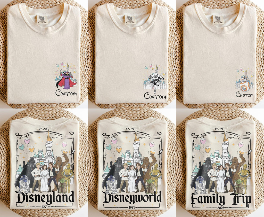 Custom Star Wars Family Matching Shirts, Retro Disney Trip 2026 Shirt, Custom Disney Family 2026 Shirts, Disney Family Vacation Shirts