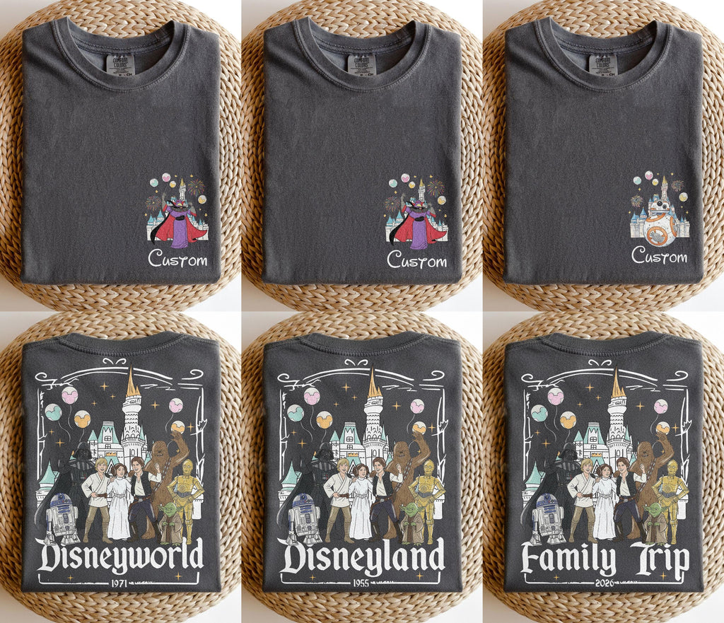 Custom Star Wars Family Matching Shirts, Retro Disney Trip 2026 Shirt, Custom Disney Family 2026 Shirts, Disney Family Vacation Shirts