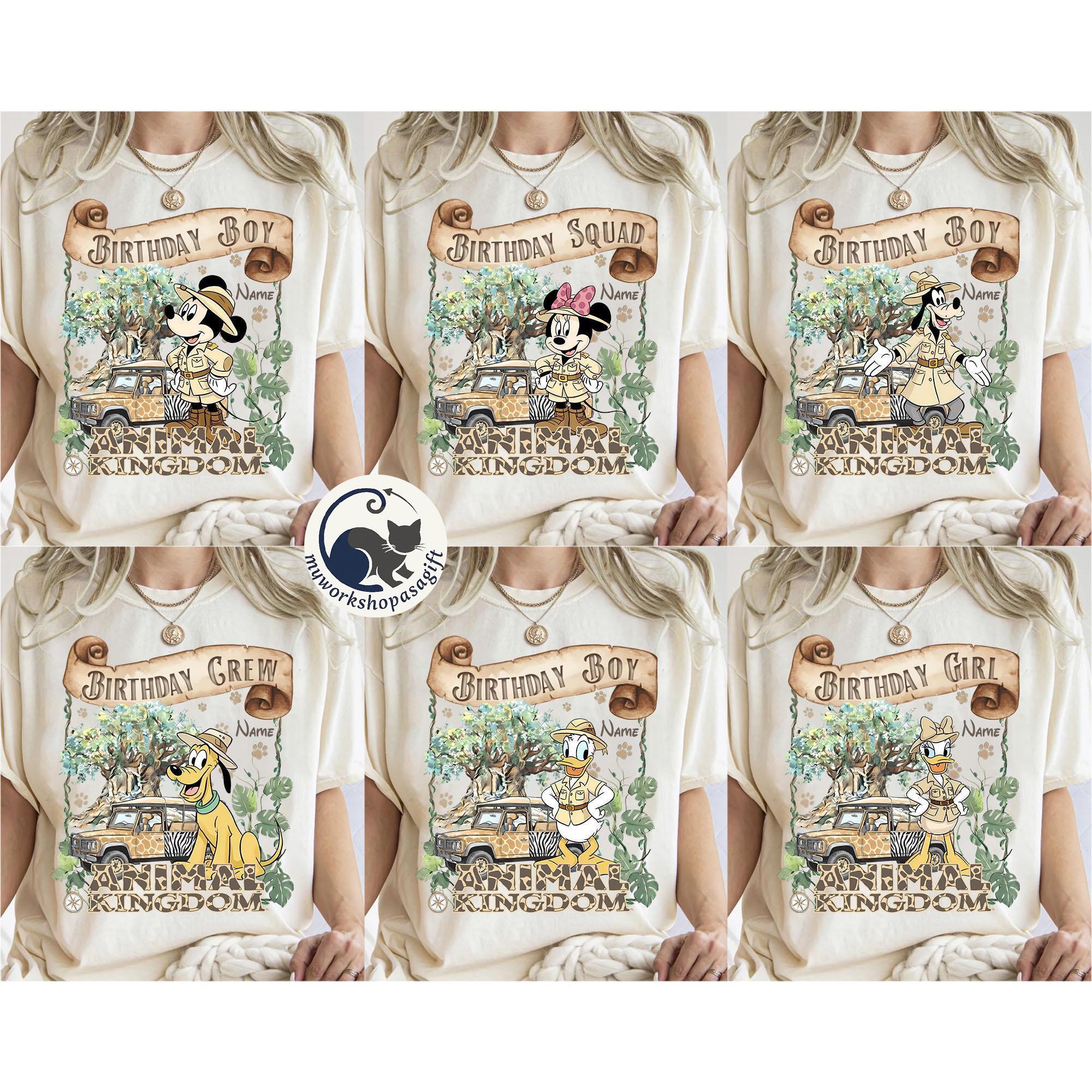 Personalized Mickey and Friends Animal Kingdom Birthday shirts, Disney Birthday Boy Girl Squad Crew, Disney Wild Safari Family trip shirts