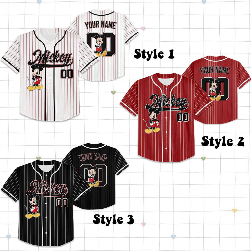 Custom Disney Mickey and Friends Special Simple Baseball Collection, Baseball Jersey Collection Choose Style Jersey Disneyland Birthday Gift