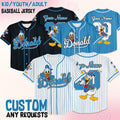 Custom Disney Donald Duck Collection Baseball Jersey, Disney Donald Duck Jersey, Disneyland Team Matching Outfit