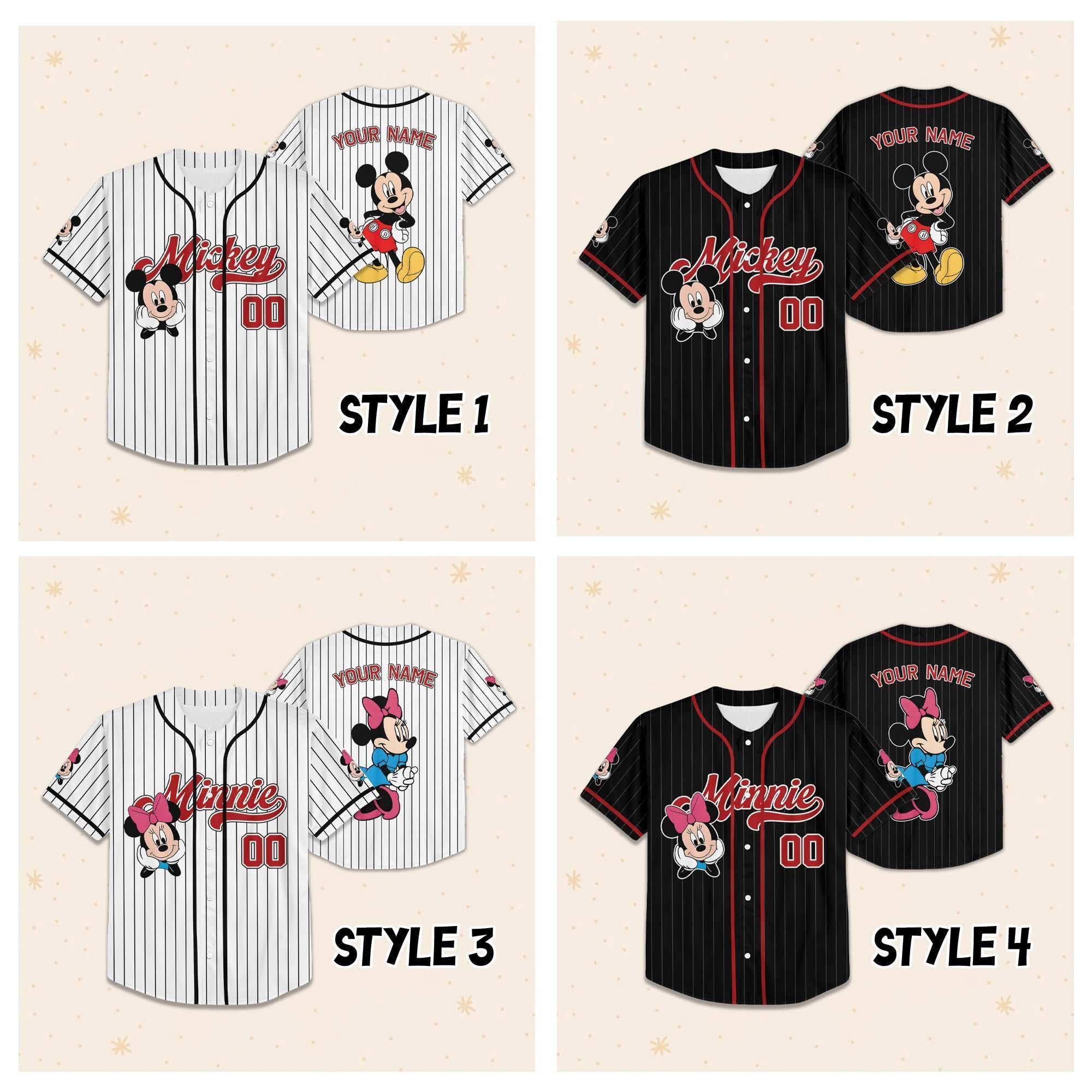 Personalize Disney Mickey and friends Baseball Jerseys, Disneyland Kid Youth Adult Baseball Jersey, Mickey And Friends Jersey, Disney Birth
