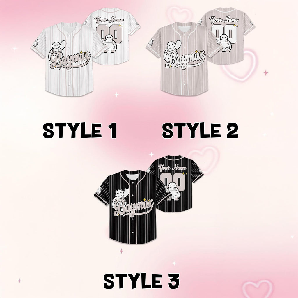 Custom Big Hero Baymax Baseball Jersey, Disney Big Hero 6 Baseball Jersey, Baymax Cosplay, Disney Trip Shirt, Disney World Shirt
