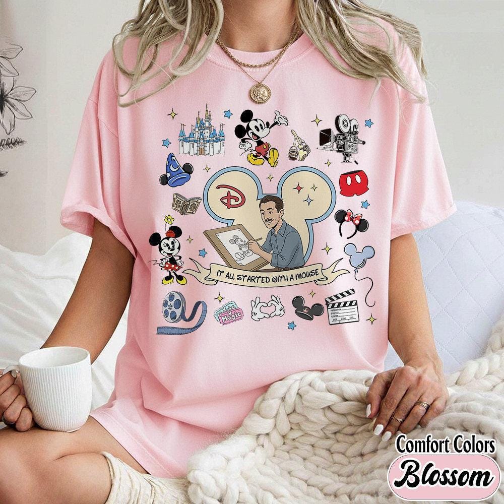 Retro Walt and Mickey Partner Watercolor T-Shirt, Magic Kingdom Shirt, Mickey and Co Shirt, Disney Memorial Shirt, Disney Trip 2026 Shirt
