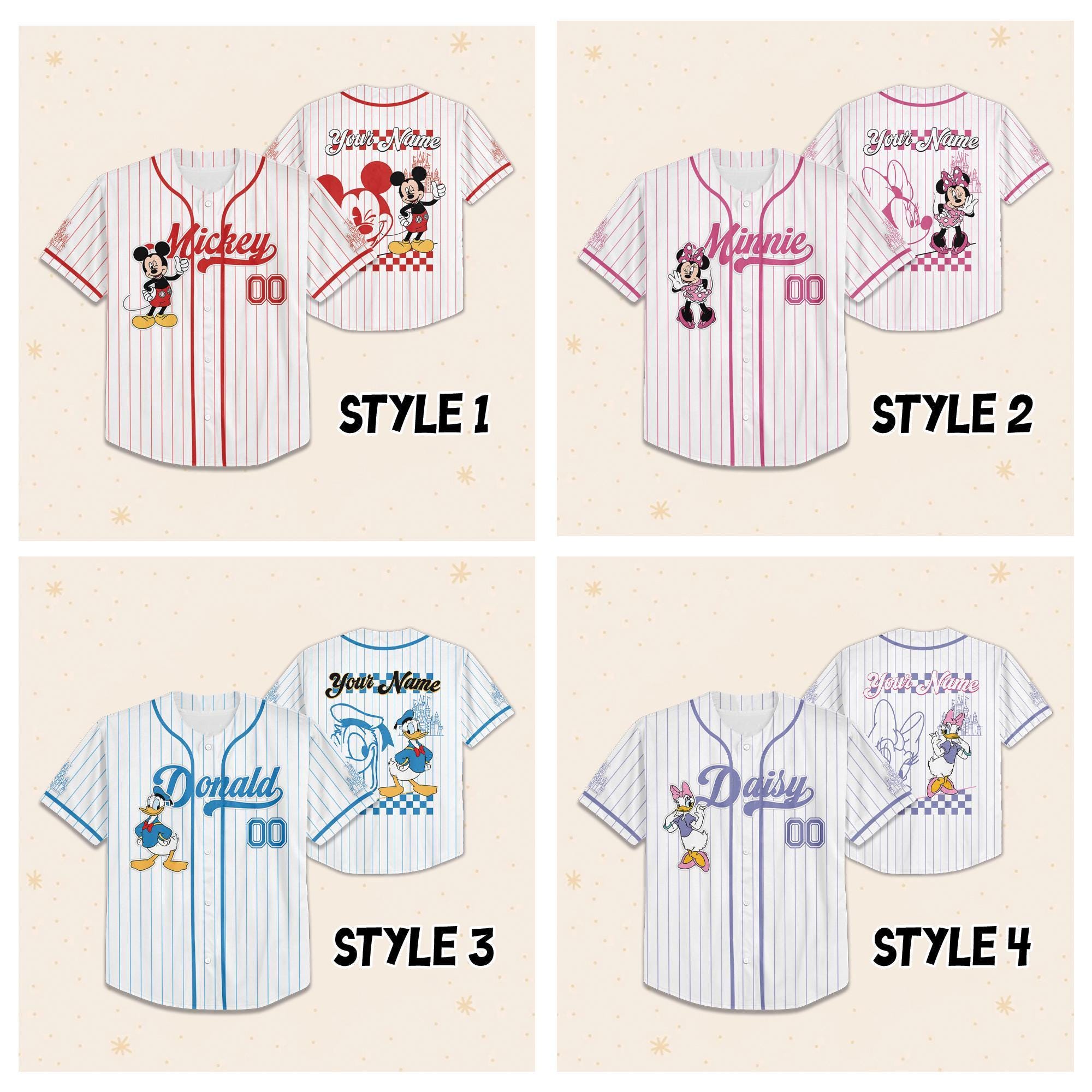 Custom Disney Mickey n Friends Baseball Jersey, Disneyland Vacation Jersey, Matching Baseball Team, Mickey Mouse Birthday, Gift for Fans