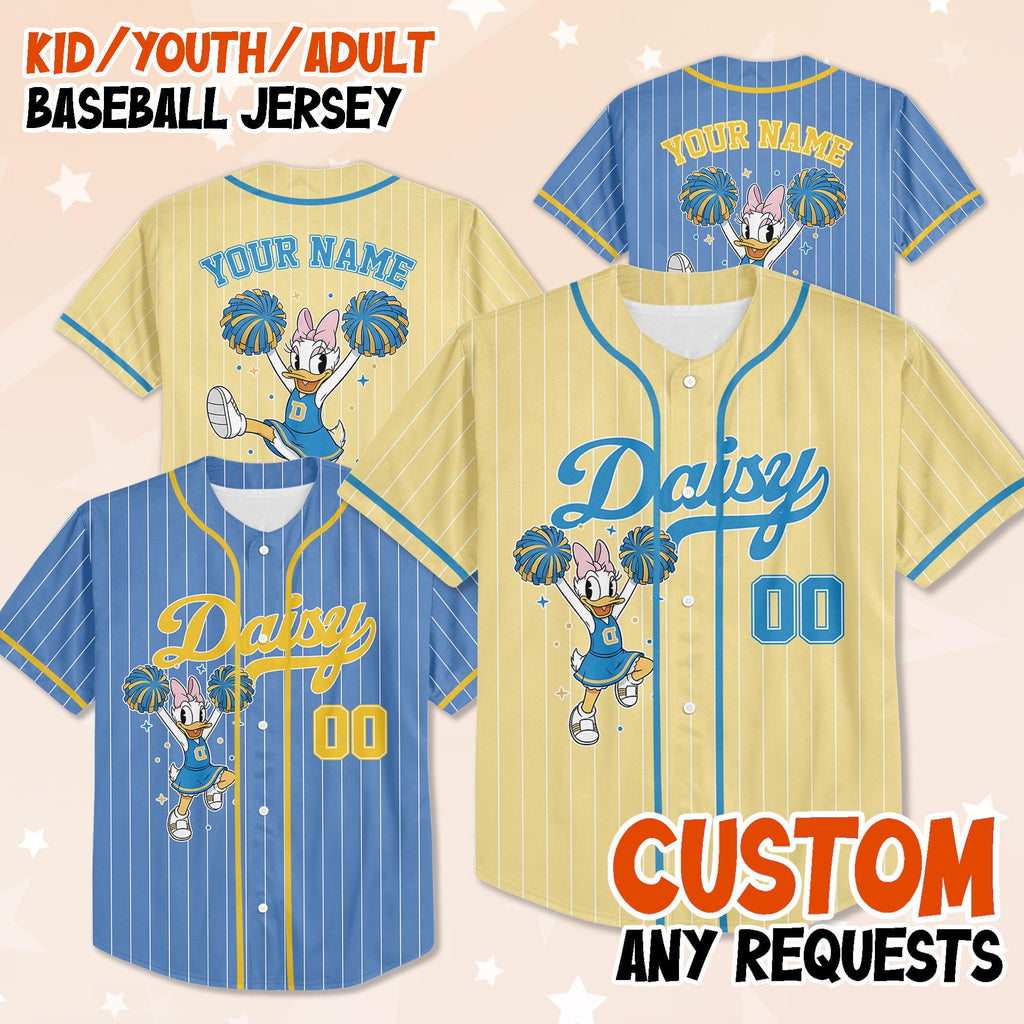 Custom Disney Daisy UCA All Star Nationals Baseball Jersey, Cheermom Gifts Jersey, WDW Magic Kingdom Cheerleading and Dance Championships