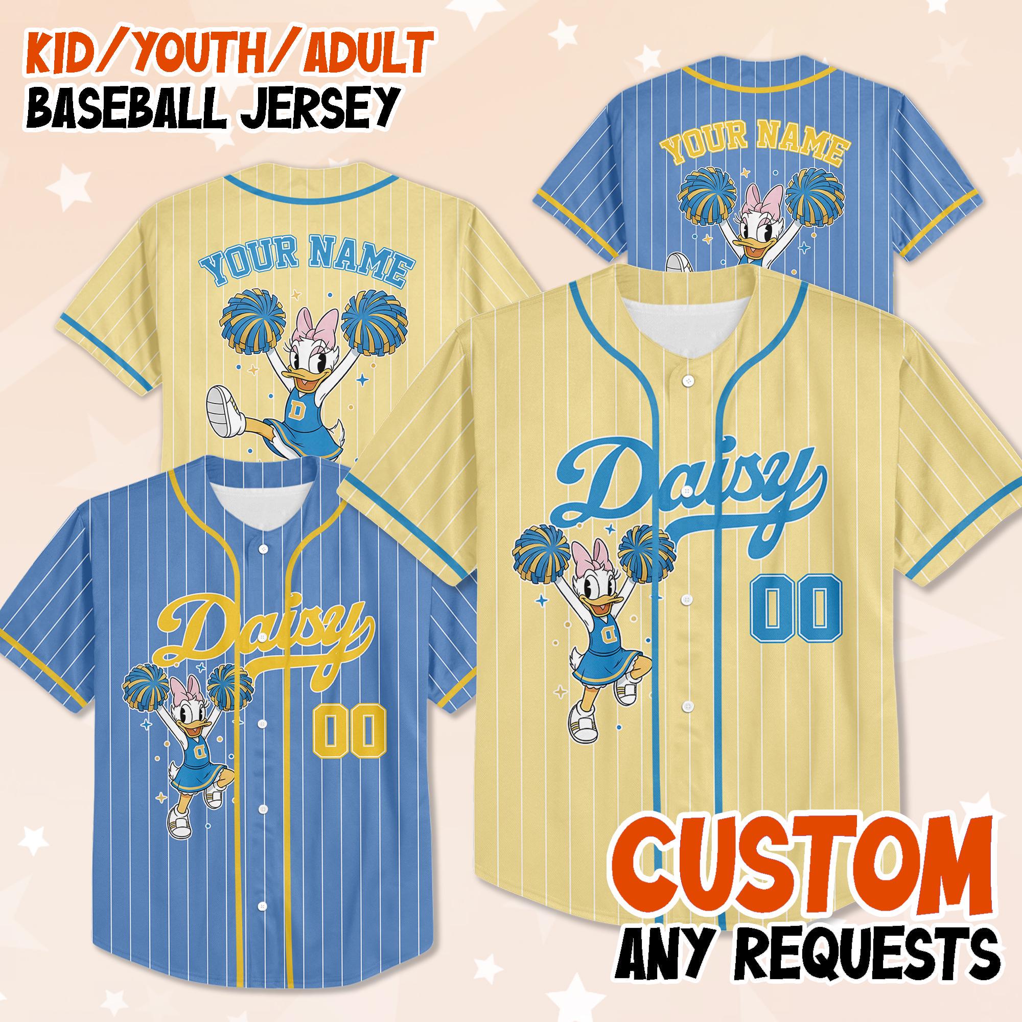 Custom Disney Daisy UCA All Star Nationals Baseball Jersey, Cheermom Gifts Jersey, WDW Magic Kingdom Cheerleading and Dance Championships