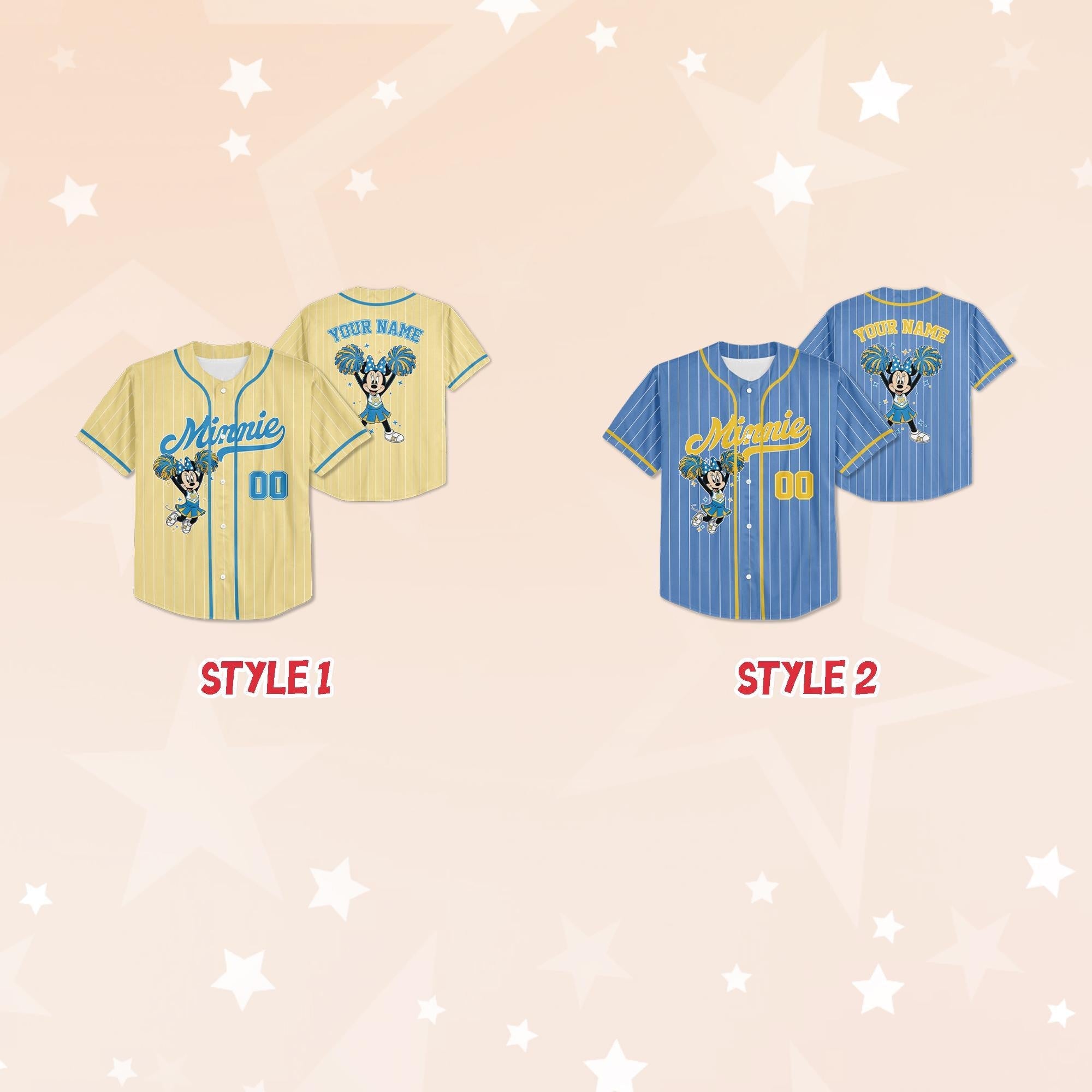 Custom Disney Minnie UCA All Star Nationals Baseball Jersey, Cheermom Gifts Jersey, WDW Magic Kingdom Cheerleading and Dance Championships