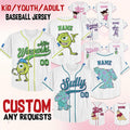 Custom Monster Inc James Sullivan Cyan Baseball Jersey, Birthday Gift Family, Disneyland Trip, Monster Inc Gift