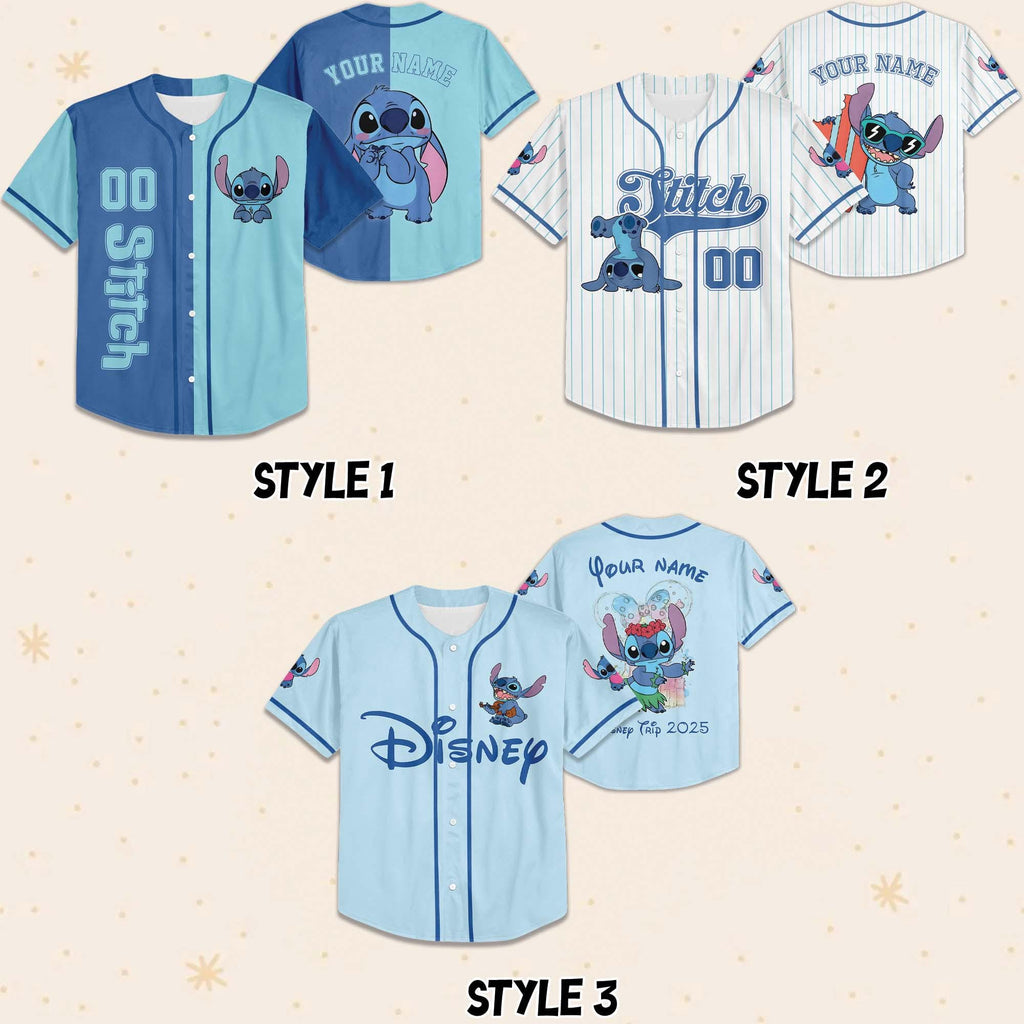 Custom Disney Lilo and Stitch Stitch Baseball Jersey, Gift for Kids, Disney Birthday Gift, Gift For Baseball Fans, Disneyland trip