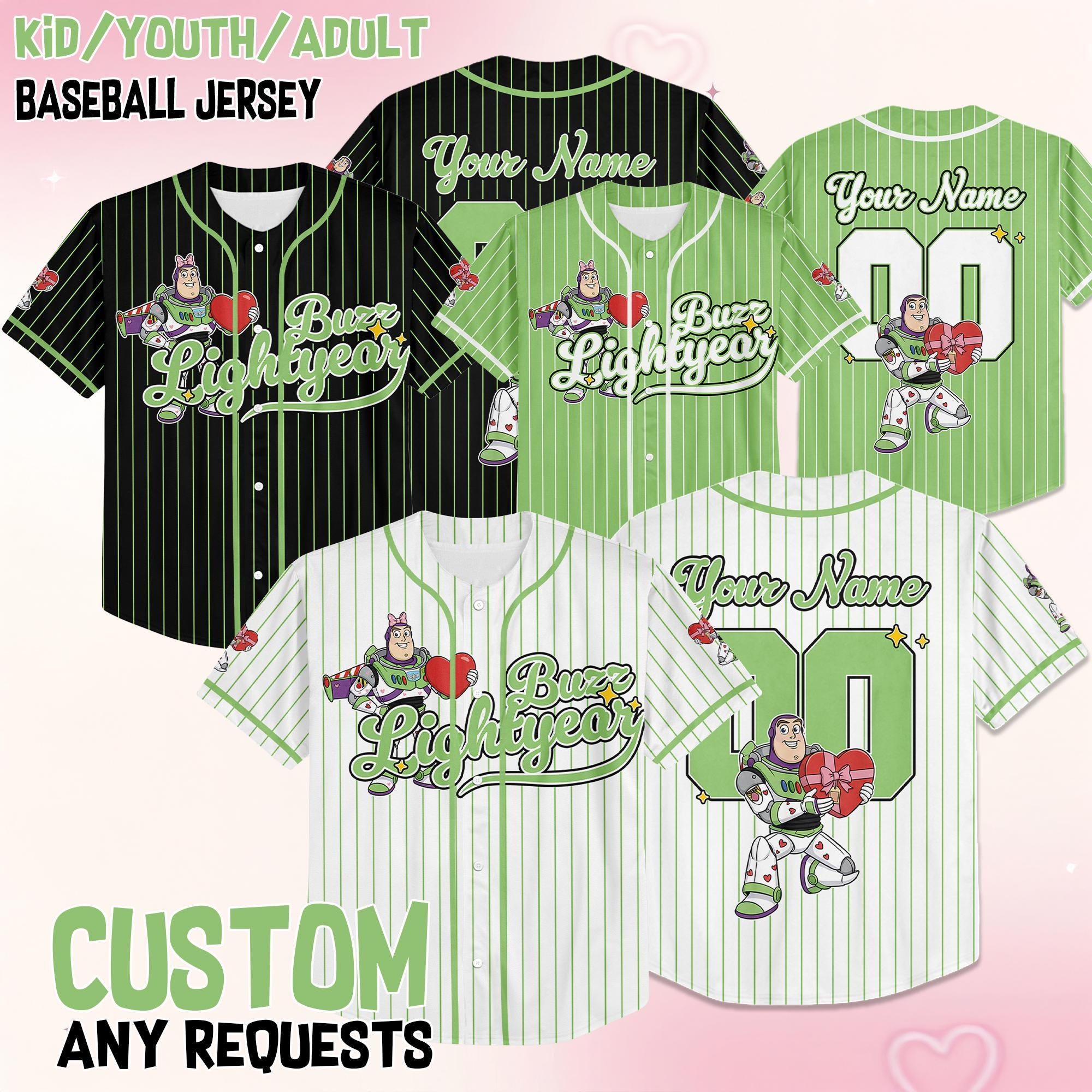 Custom Disney Buzz Lightyear Valentine Collection Baseball Jersey, Disney Toy Story Jersey, Disneyland Couple Matching Outfit