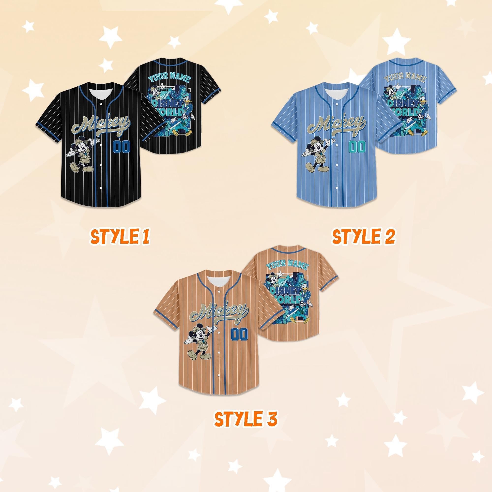Custom Disney Mickey Avatar Jersey, Walt Disney World Avatar the Way of Water, Mickey And Friends Avatar, Disneyland Safari Jersey