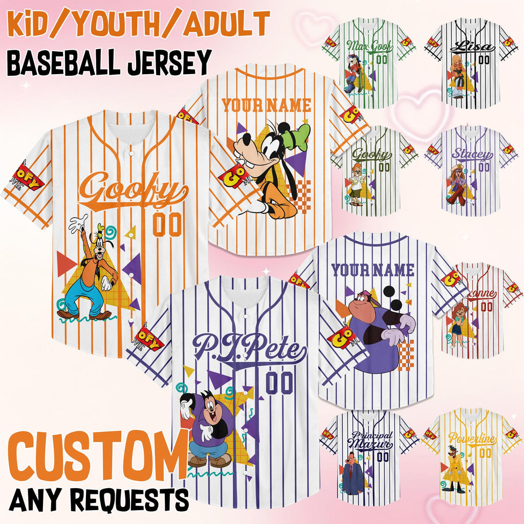 Custom Disney Goofy Movie Matching Jersey, Goofy and Max Goof Jersey, A Goofy Movie Costume Jersey, Disney Trip Jersey, Disney Group Jersey