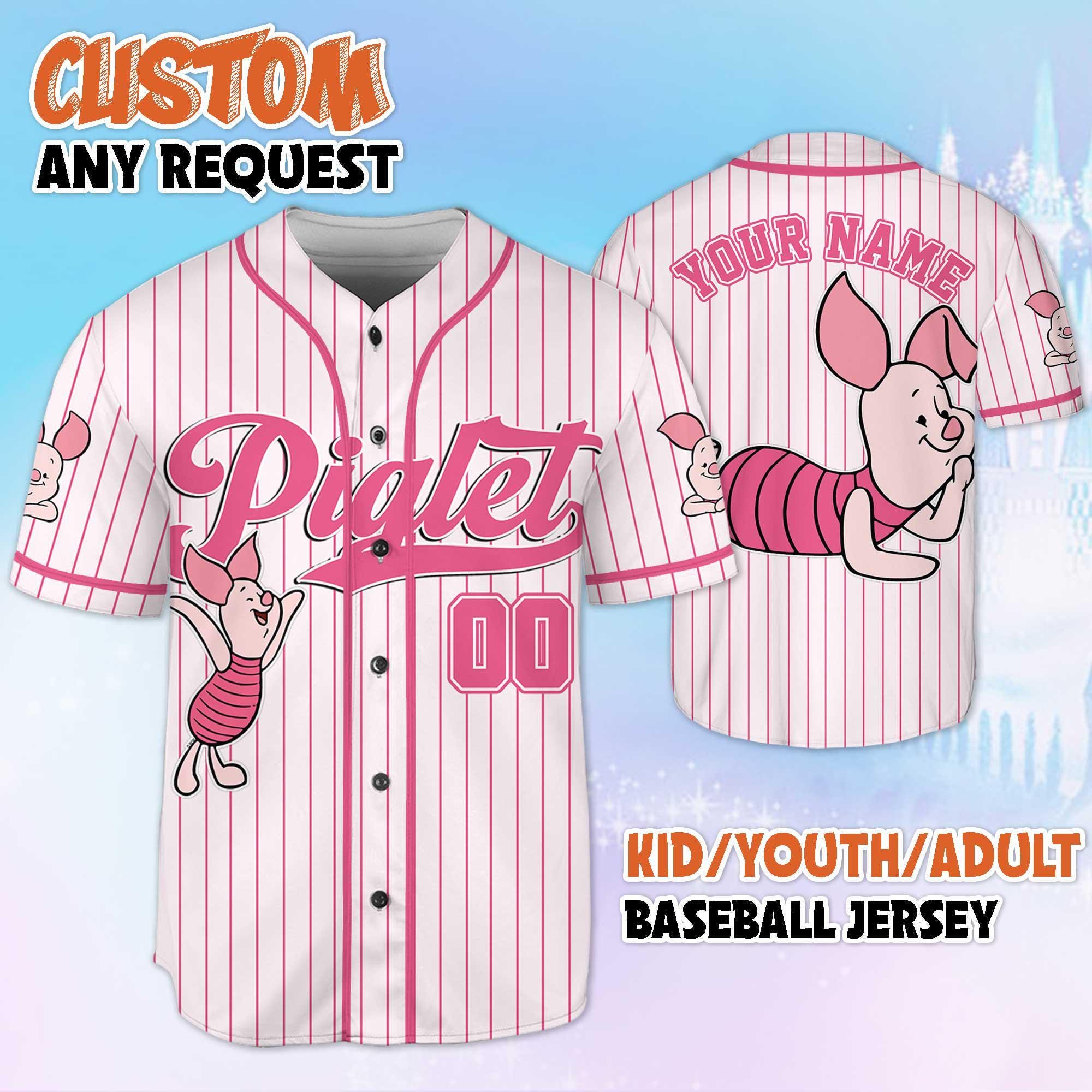 Custom Piglet Baseball Jersey, Winnie the Pooh Family Outfit