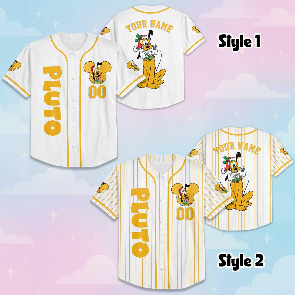 Custom Disney Pluto Baseball Jersey, Disney Mickey and Friends Jersey, Disneyland Baseball Team Matching Outfit, Birthday Gifts