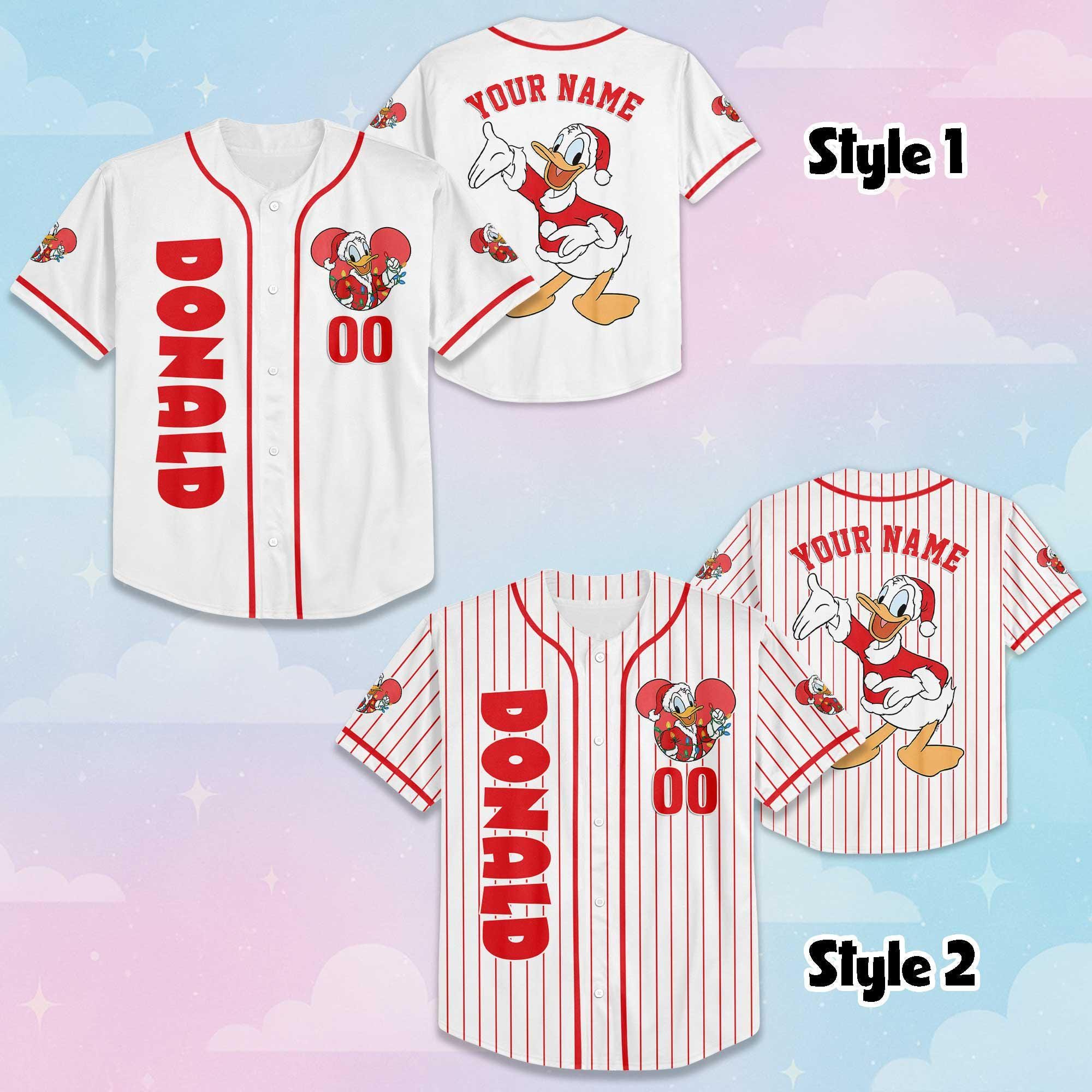 Custom Donald Duck Baseball Jersey, Donald Duck Jersey for Disney Fans, Daisy Duck Jersey, Mickey And Friends Gift