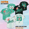 Personalized Ariel The Little Mermaid Baseball Jersey, Custom Disney Princess Baseball Shirt, Ariel Fan Gift, Matching Disney Trip Outfit