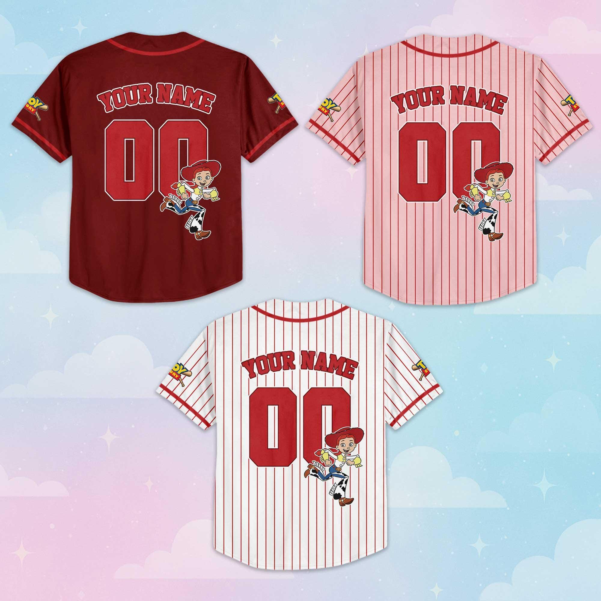 Custom Jessie Baseball Jersey, Disney Toy Story Baseball Shirt, Matching Disney Trip Outfit, Birthday Gift
