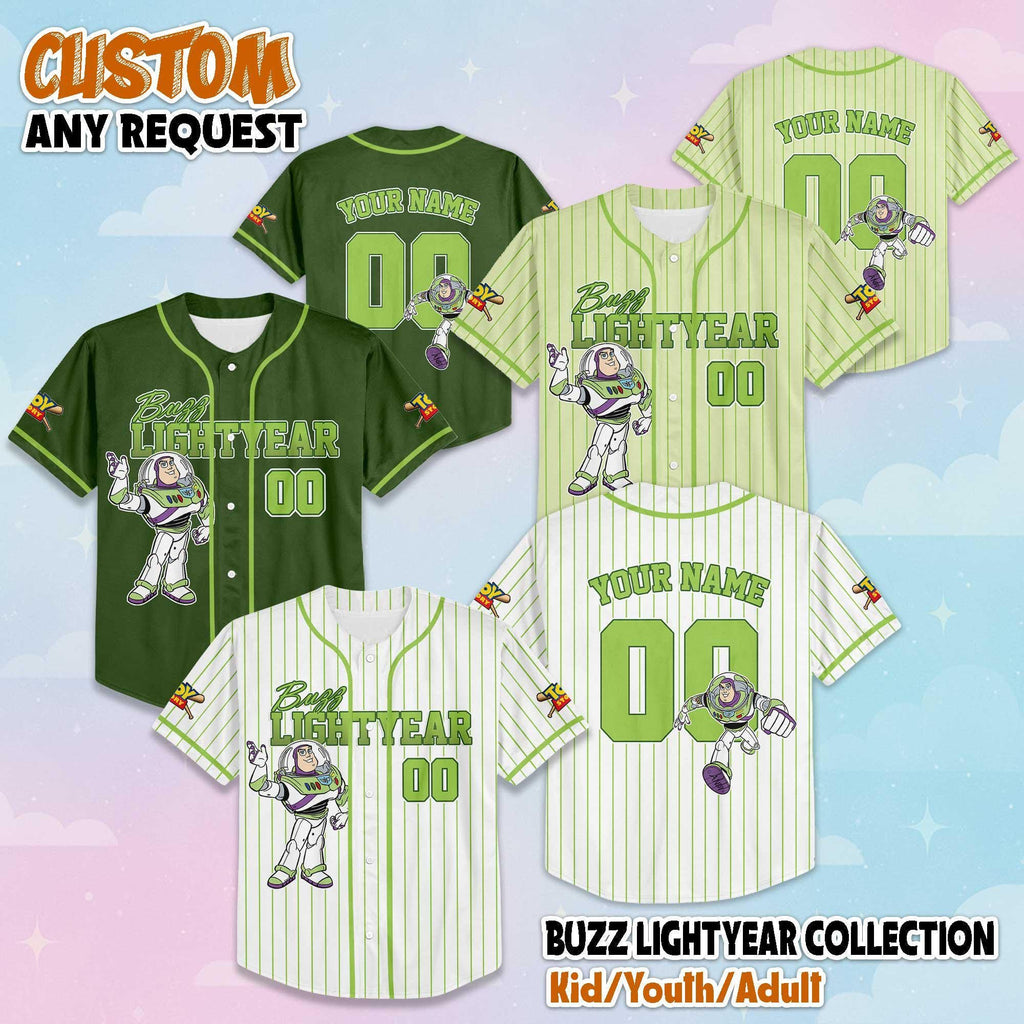Personalized Buzz Lightyear Baseball Jersey, Disney Toy Story Baseball Shirt, Matching Disney Trip Outfit, Birthday Gift